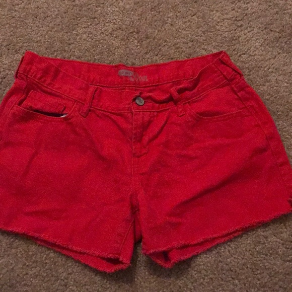 Red jean shorts - Picture 2 of 3